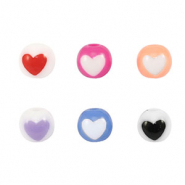 Acryl kralen rond heart Multicolor