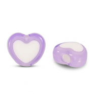 Acryl kralen heart Purple