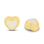 Acryl kralen heart Yellow-white