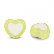Acryl kralen heart Light yellow-white