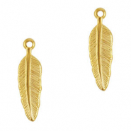 Bedels van Stainless steel Roestvrij staal (RVS) feather Gold