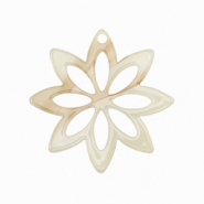 Hangers van resin flower Beige