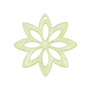 Hangers van resin flower Light green