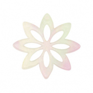 Hangers van resin flower Multicolor lilac-green
