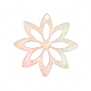 Hangers van resin flower Light pink