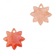Hangers van resin flower Coral red