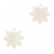 Hangers van resin flower Multicolor lilac-green