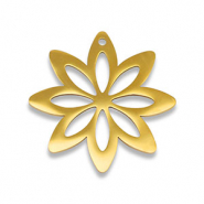 Bedels van Stainless steel Roestvrij staal (RVS) flower Gold
