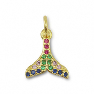 Brass TQ metaal bedels tail Gold-multicolor