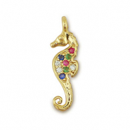 Brass TQ metaal bedels seahorse Gold-multicolor