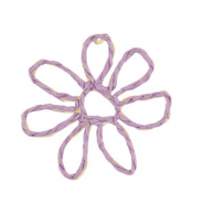 Hangers van raffia flower 55mm Lilac