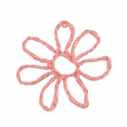 Hangers van raffia flower 55mm Light pink
