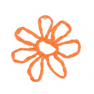 Hangers van raffia flower 55mm Orange