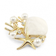 Broches sealife Pearl white-gold