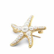 Broches starfish with pearls Gold
