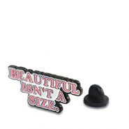 Pins "Beautiful isn't a size" White-pink-black