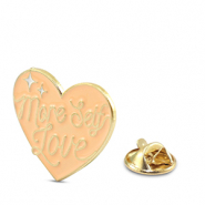 Pins heart "More self love" Light peach-gold