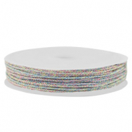 Macram&eacute; gevlochten draad 1mm Multicolour metallic