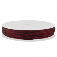 Macram&eacute; gevlochten draad 1mm Bordeaux metallic