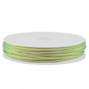 Macram&eacute; gevlochten draad 1mm Light green-gold metallic