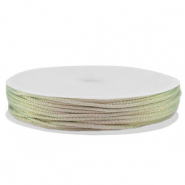Macram&eacute; gevlochten draad 1mm Silver-pink metallic