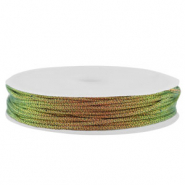 Macram&eacute; gevlochten draad 0,8mm Multicolour-orange green metallic