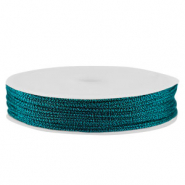 Macram&eacute; gevlochten draad 0,8mm Teal metallic