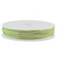 Macram&eacute; gevlochten draad 0,8mm Light green-gold metallic