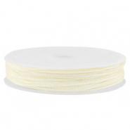 Macram&eacute; gevlochten draad 0,8mm Off white metallic