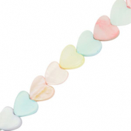 Schelp kralen heart Multicolour pastel