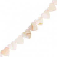 Schelp kralen heart Light pink