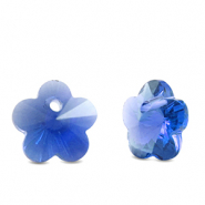 Hanger van Crystal glas flower Sapphire blue