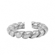 Ringen van Stainless steel Roestvrij staal (RVS) twisted Silver