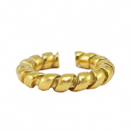 Ringen van Stainless steel Roestvrij staal (RVS) twisted Gold
