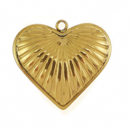Bedels van Stainless steel Roestvrij staal (RVS) heart Gold