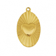 Bedels van Stainless steel Roestvrij staal (RVS) heart Gold