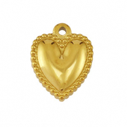 Bedels van Stainless steel Roestvrij staal (RVS) heart Gold