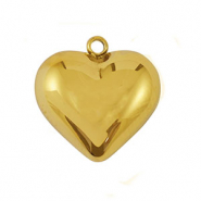 Bedels van Stainless steel Roestvrij staal (RVS) heart Gold