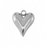 Bedels van Stainless steel Roestvrij staal (RVS) heart Silver