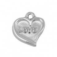 Bedels van Stainless steel Roestvrij staal (RVS) heart Silver