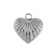 Bedels van Stainless steel Roestvrij staal (RVS) heart Silver
