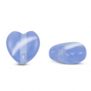 Glas kralen Cat's Eye heart Lavender blue