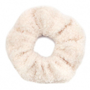 Scrunchie teddy haarelastiek Cream beige