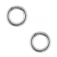 Benodigdheden van Stainless steel Roestvrij staal (RVS) clasp round Silver