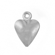 Bedels van Stainless steel Roestvrij staal (RVS) heart Silver