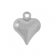 Bedels van Stainless steel Roestvrij staal (RVS) heart Silver