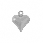 Bedels van Stainless steel Roestvrij staal (RVS) heart Silver