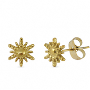 Oorbellen / oorstekers van Stainless steel Roestvrij staal (RVS) sun Gold