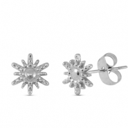 Oorbellen / oorstekers van Stainless steel Roestvrij staal (RVS) sun Silver