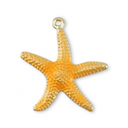 Brass TQ metaal bedels starfish Gold-orange